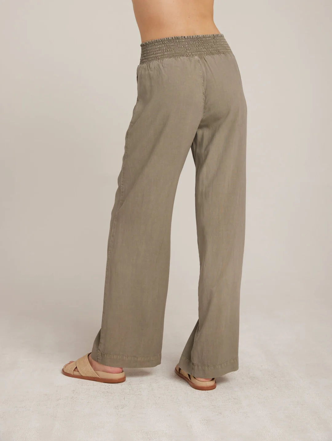 Smocked Waist Wide Leg Pant