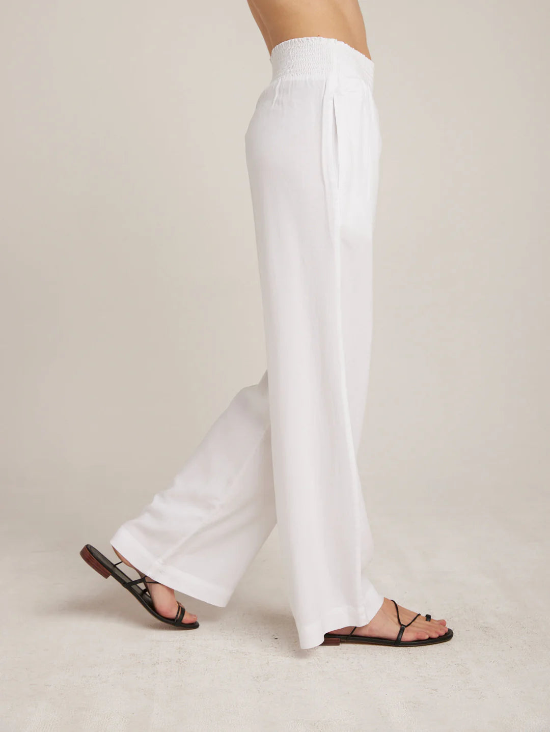 Smocked Waist Wide Leg Pant