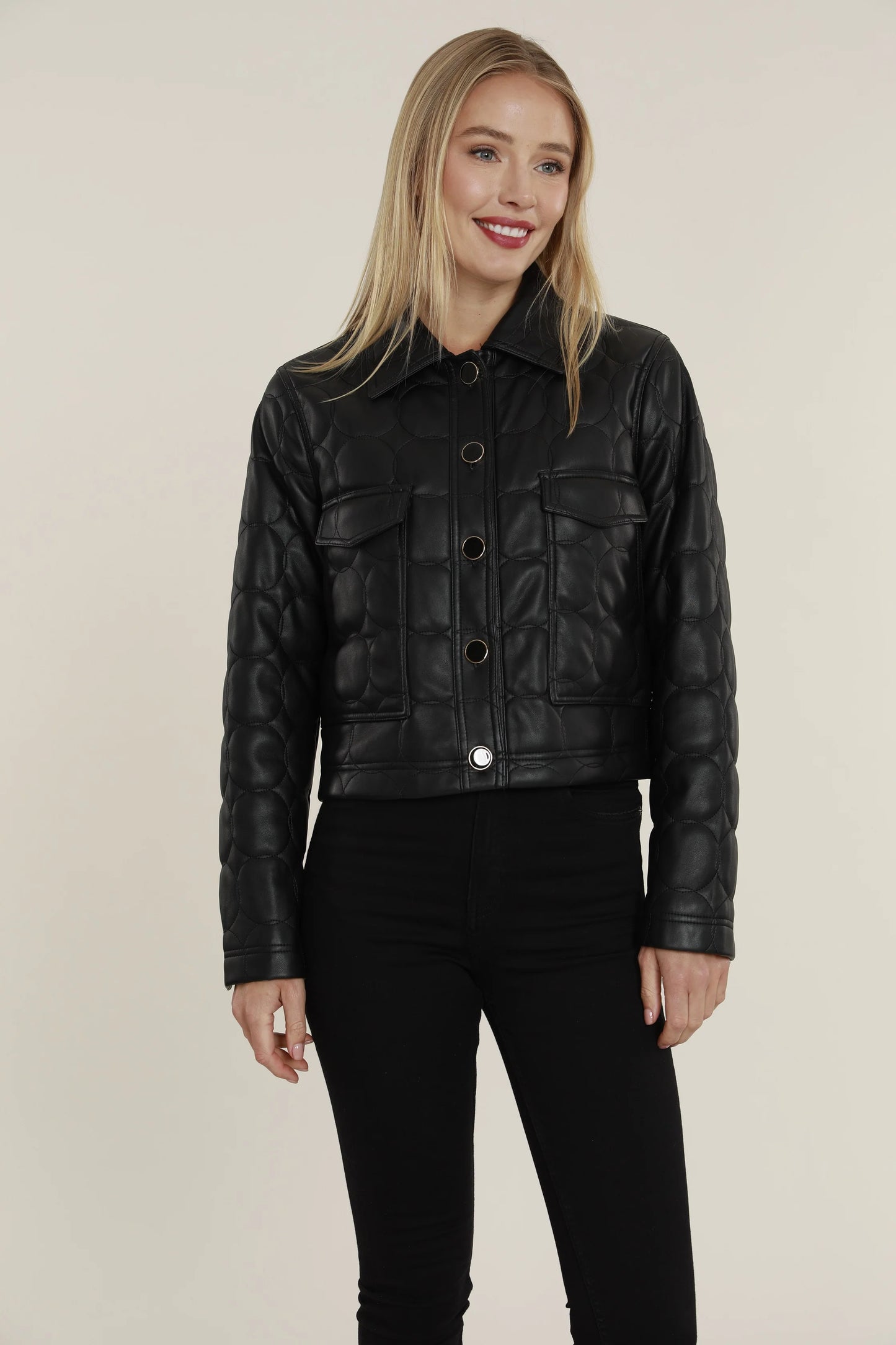Vegan Leather Quilted Jacket