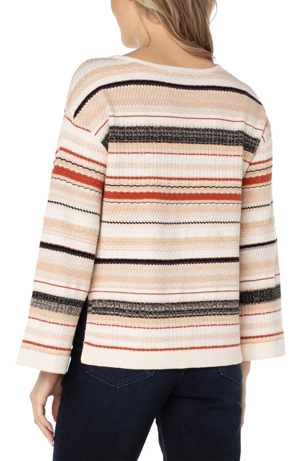 Boat Neck Textured Sweater