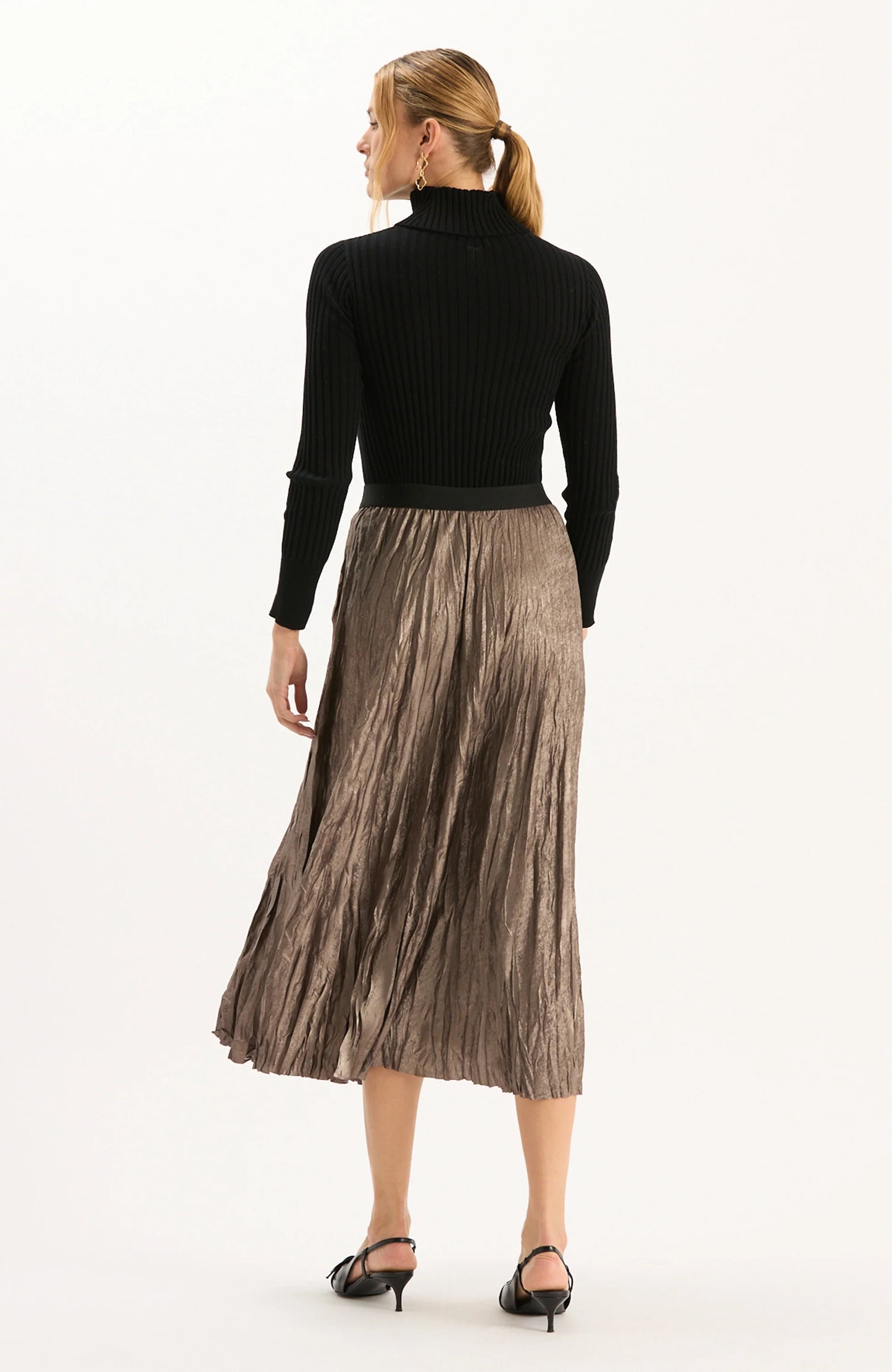Cara Pleated Midi Skirt