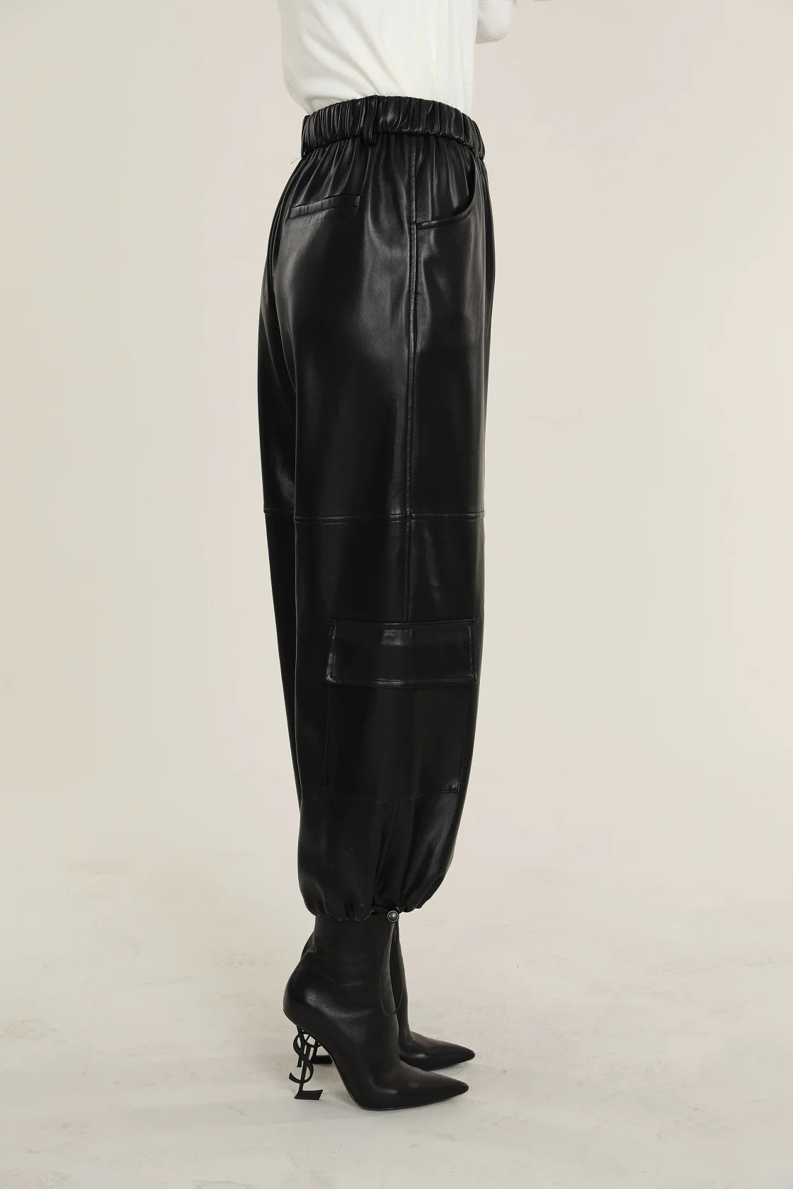Vegan Leather Cargo Pant