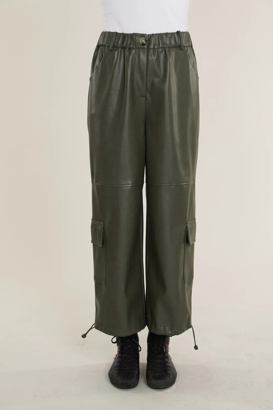 Vegan Leather Cargo Pant
