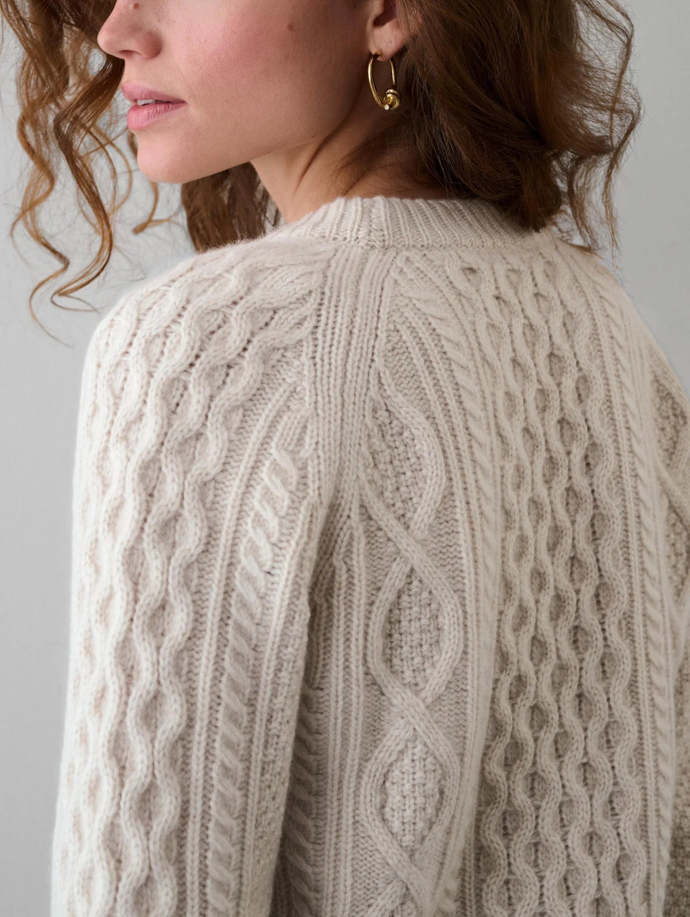 Luxe Cashmere Cable Crewneck