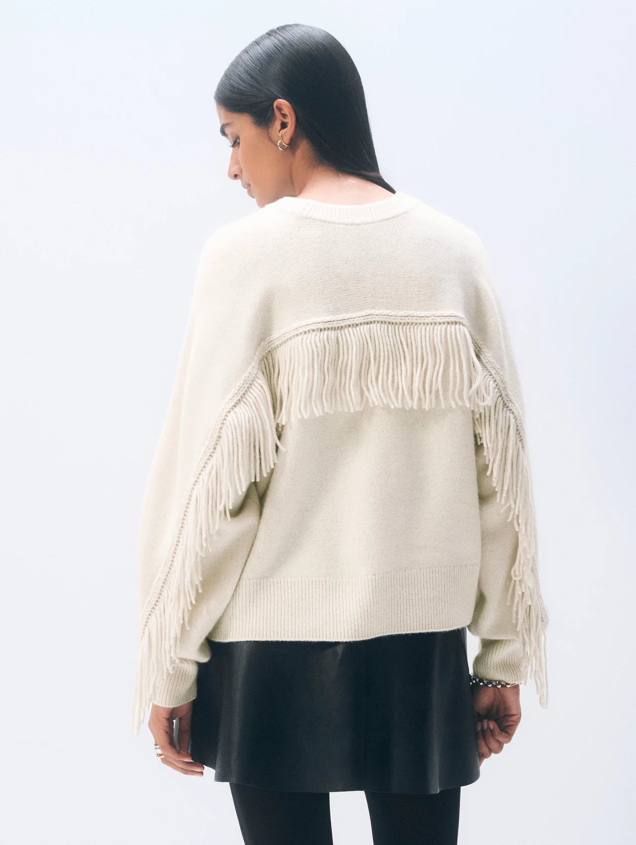 Luxe Fringe Blend Crewneck Sweater