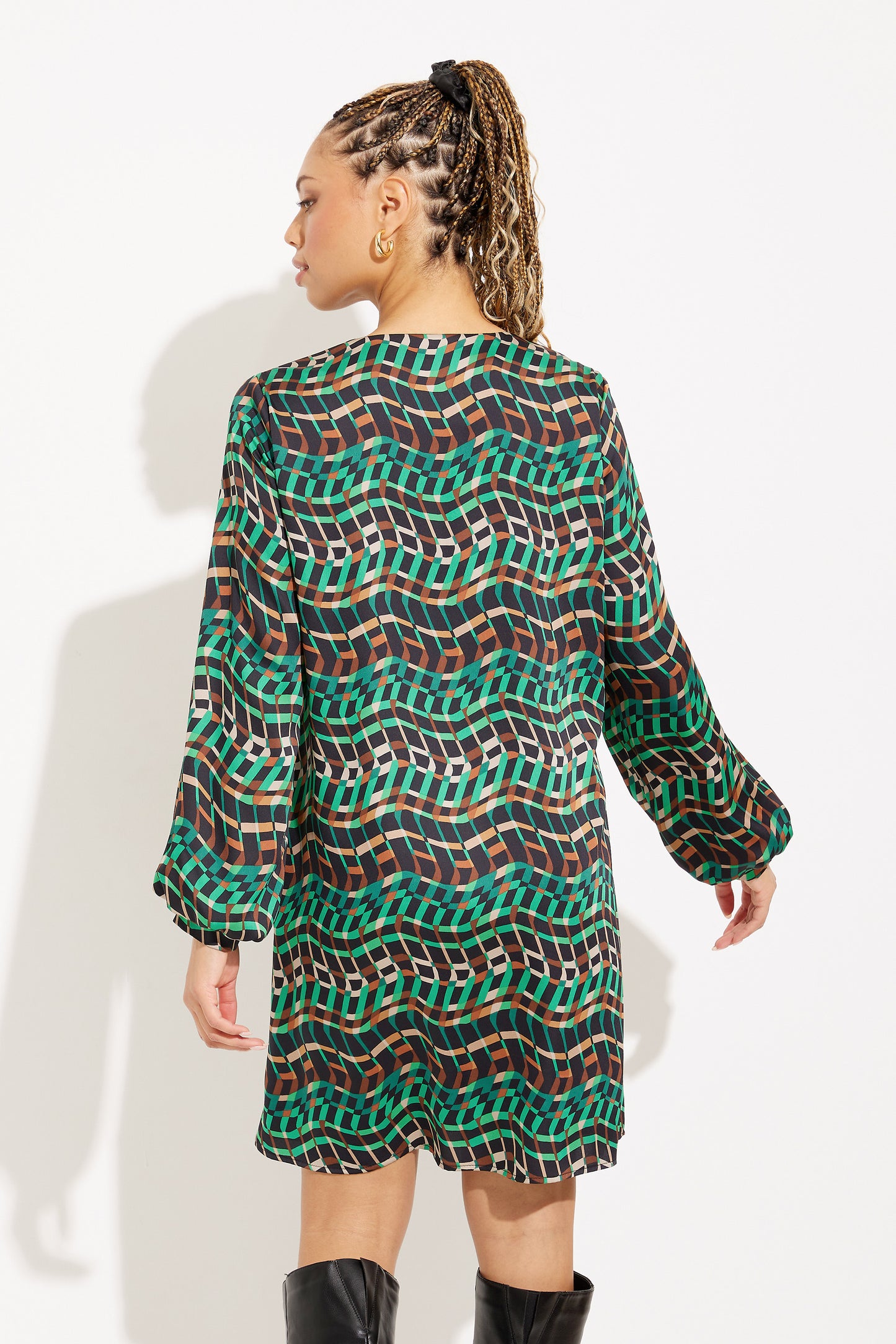 Geometric A-Line Mini Dress