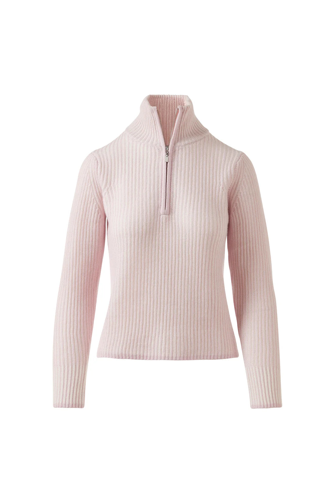 Plaited Rib Zip Cashmere Sweater