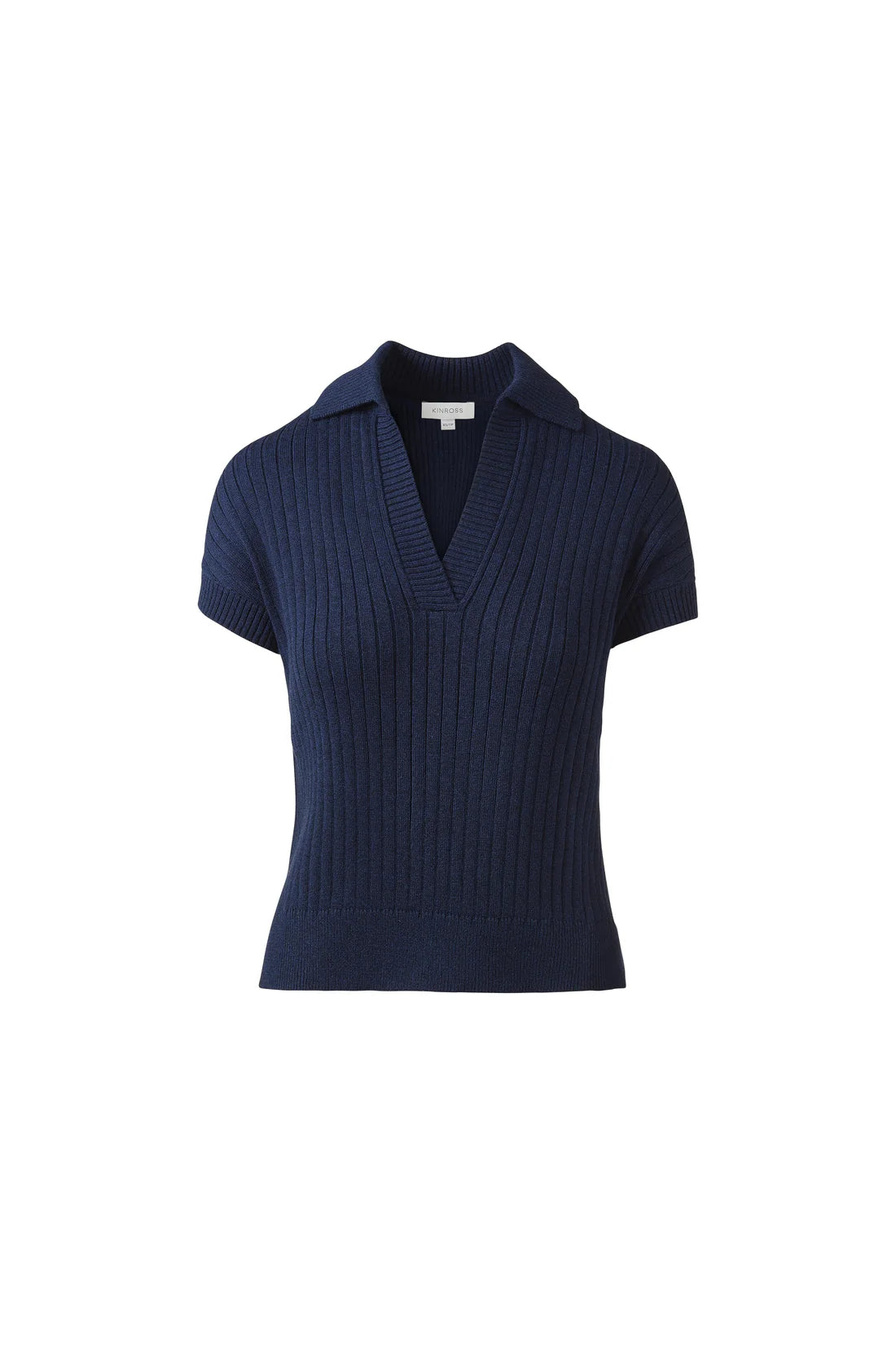 Rib Cap Sleeve Polo Sweater
