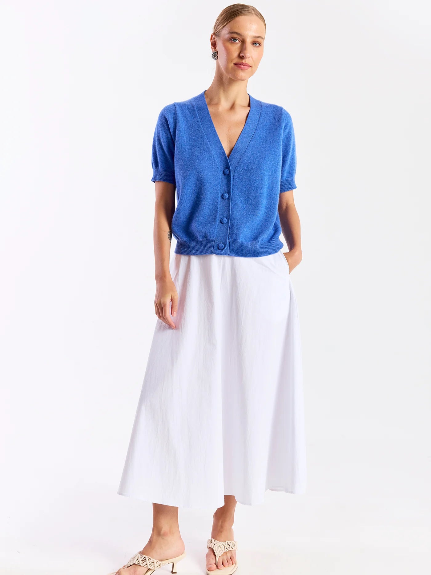 BUTTON UP SHORT SLEEVE CARDI