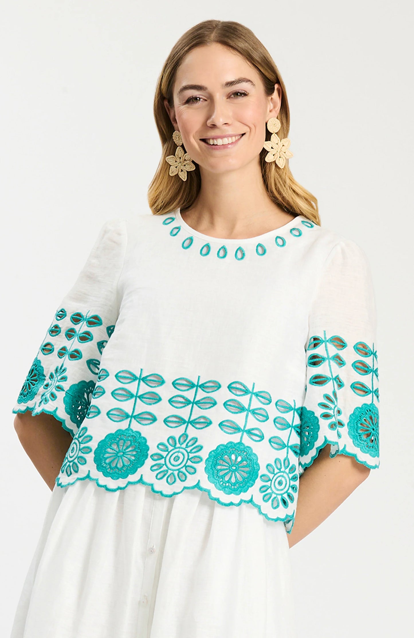ISLA EMBROIDERED TOP - Tulips Little Pop Up Shop