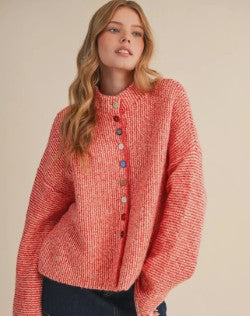 Button Mock Neck Sweater
