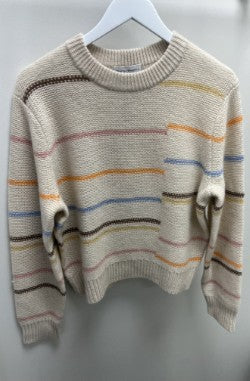 Stripe Crew Cashmere Sweater
