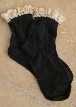 Net Pointelle Crochet Socks