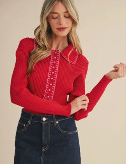 Button Collar Sweater