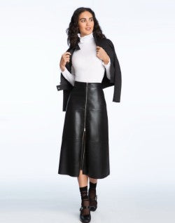 Vegan Leather Midi Skirt