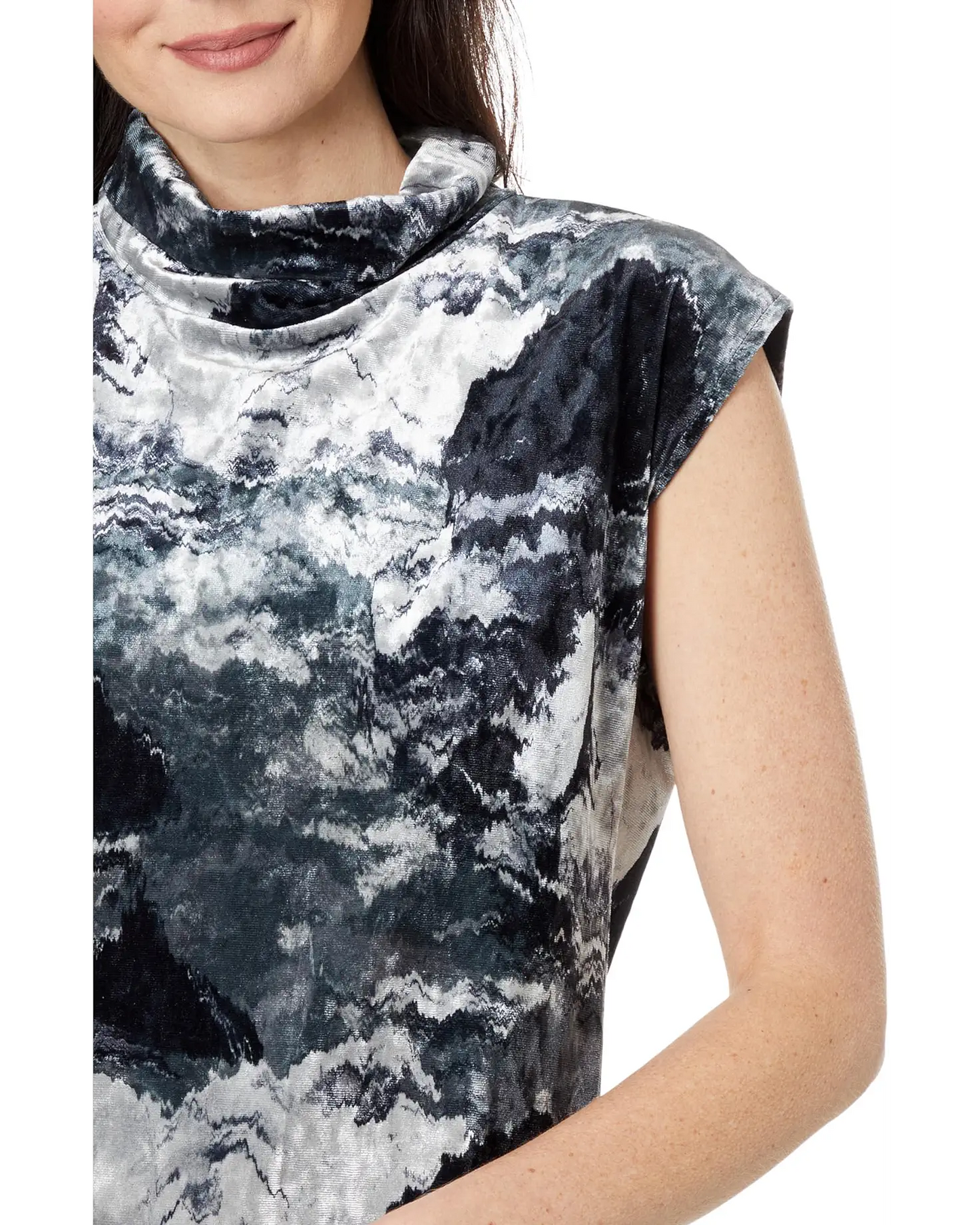 Cap Sleeve Abstract Top