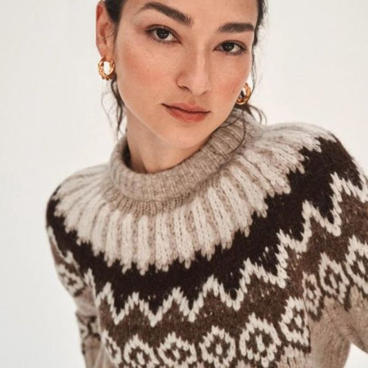 Fair Isle Alpaca Crewneck Sweater