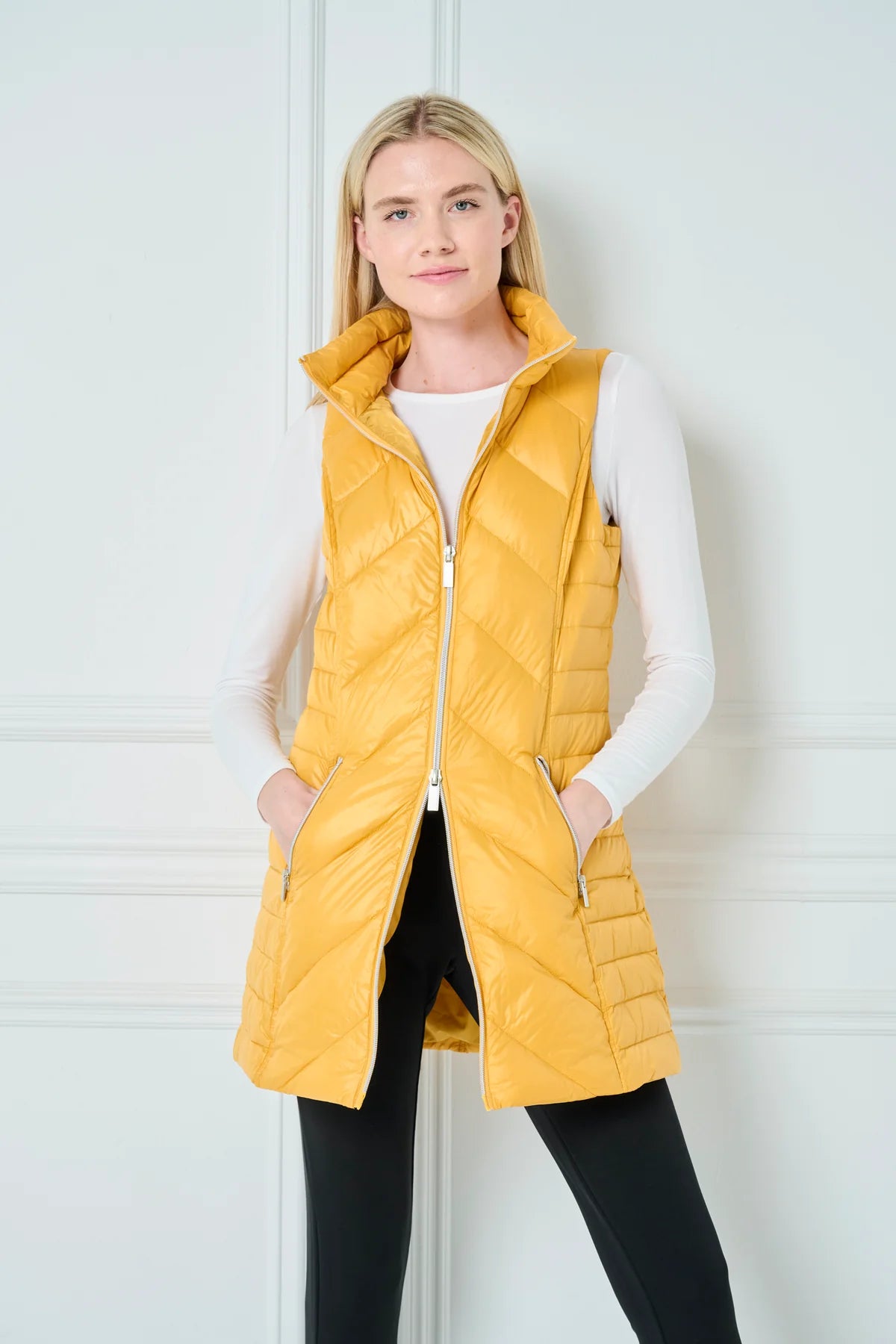 Chevron Quilted Puffer Vest