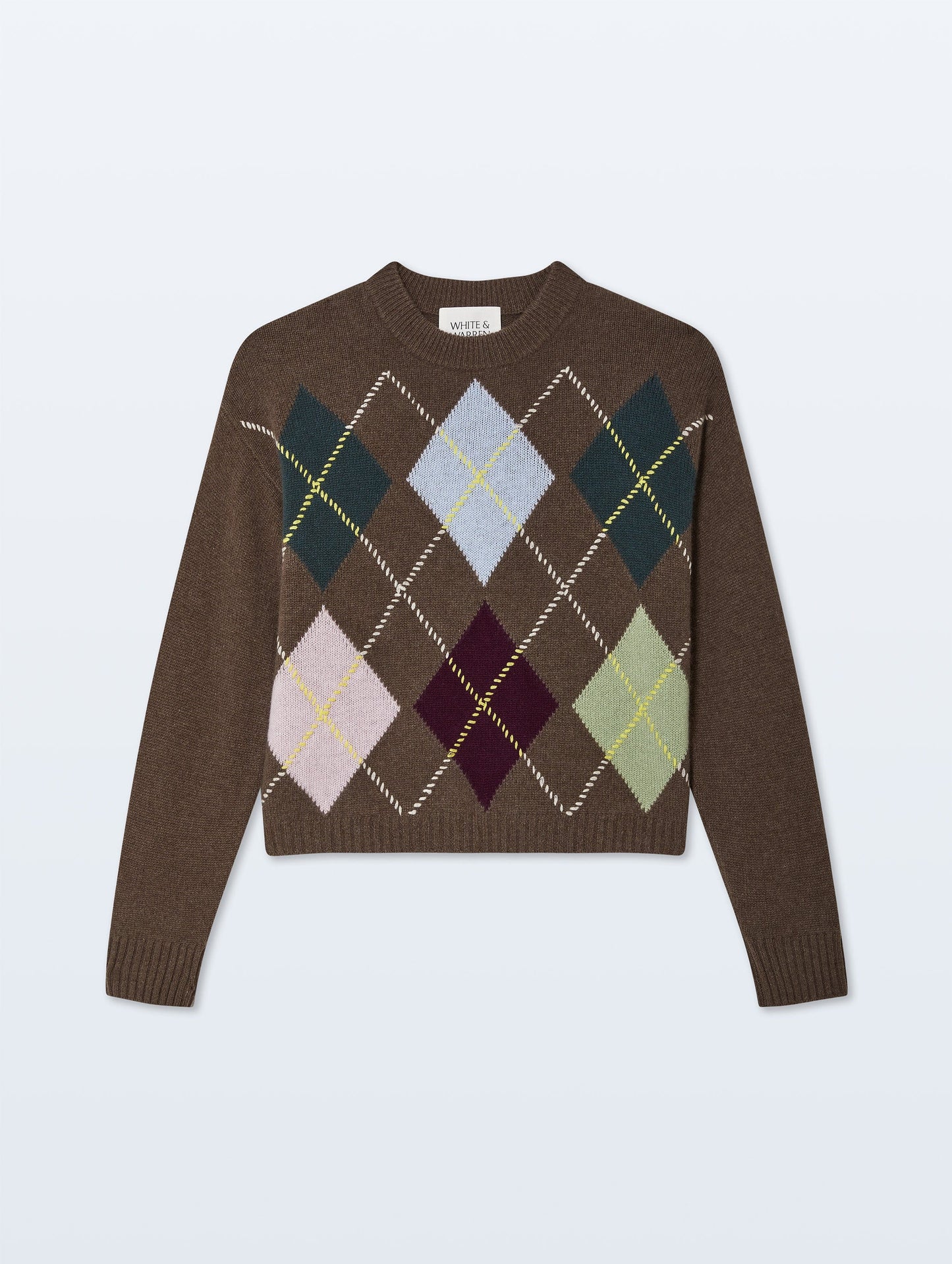Argyle Crew Cashmere Sweater