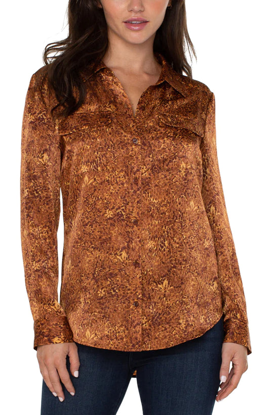 Button Up Woven Blouse