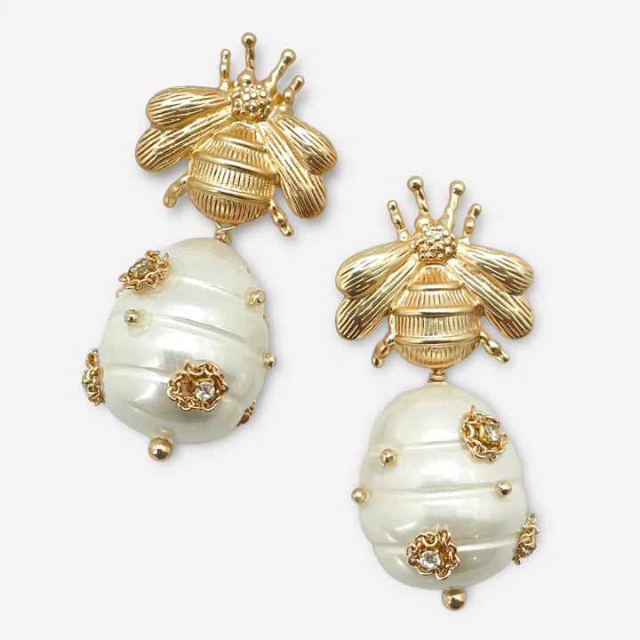 Bee Pearl Earrings