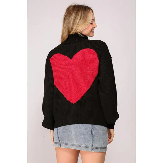 Heart Turtleneck Sweater