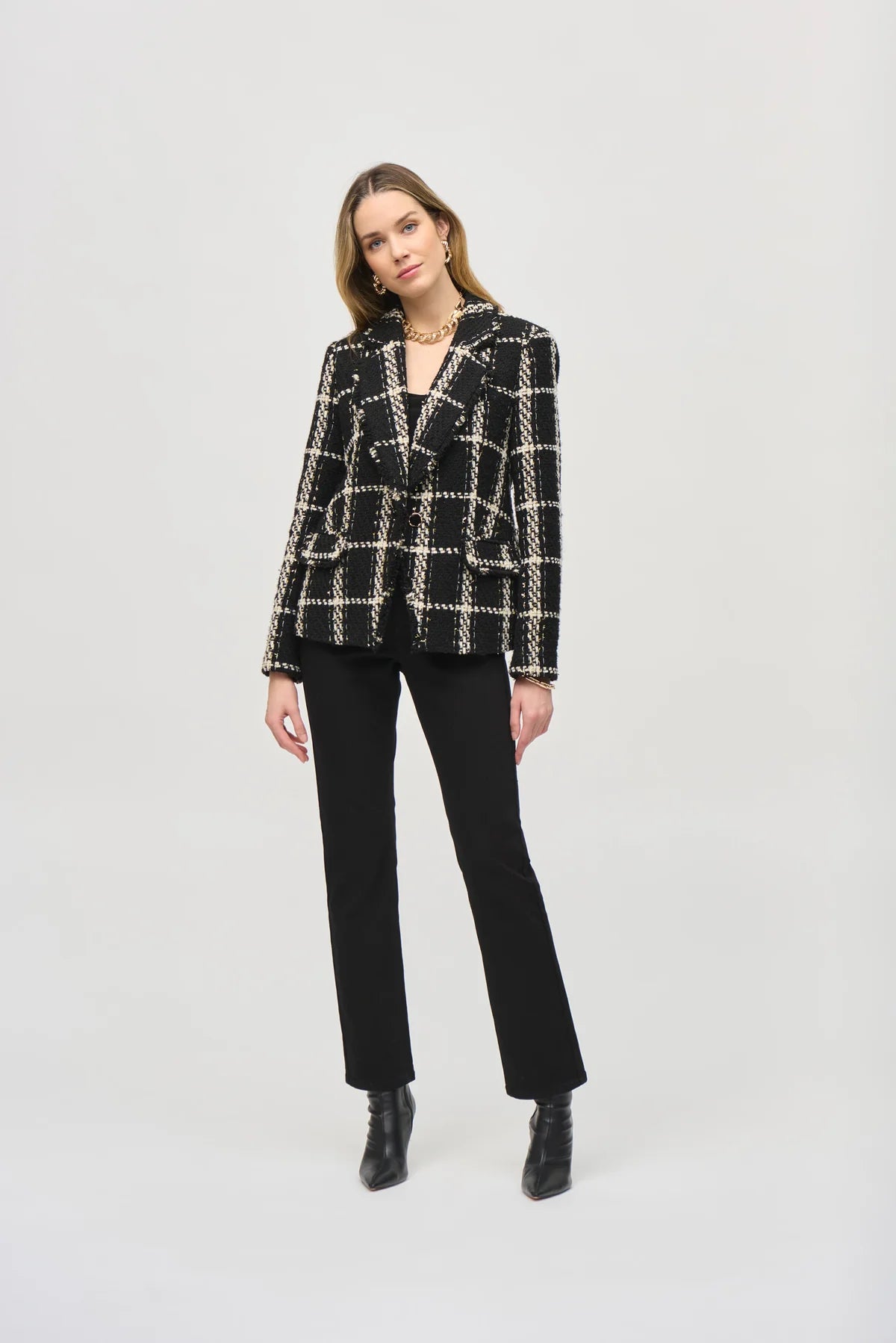 Plaid Boucle Blazer