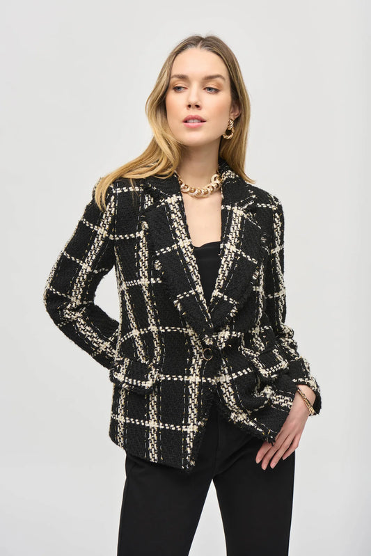 Plaid Boucle Blazer