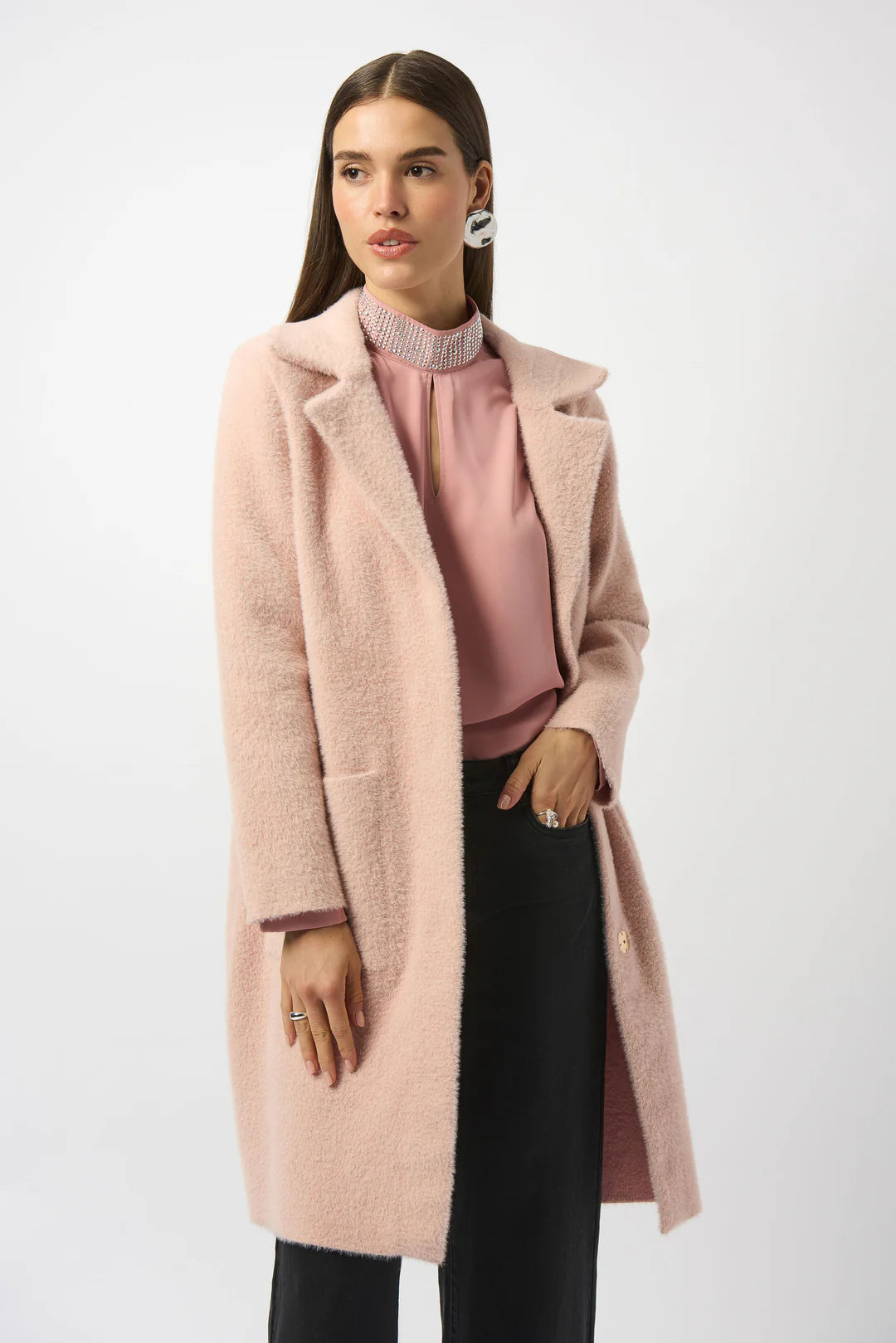 Faux Fur Trim Coat