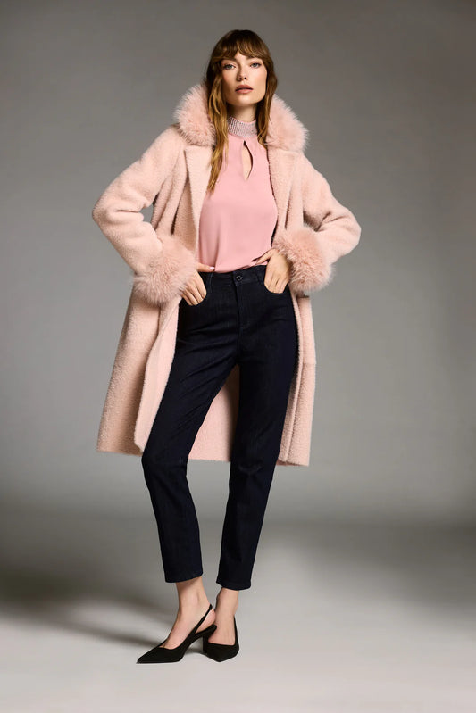 Faux Fur Trim Coat