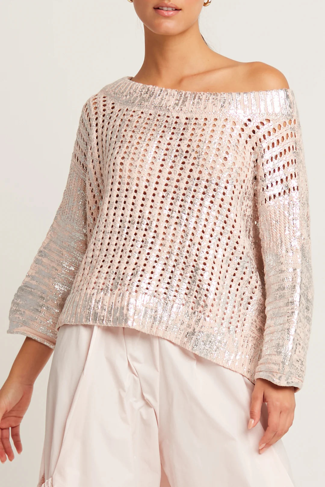 Metallic Crochet Sweater