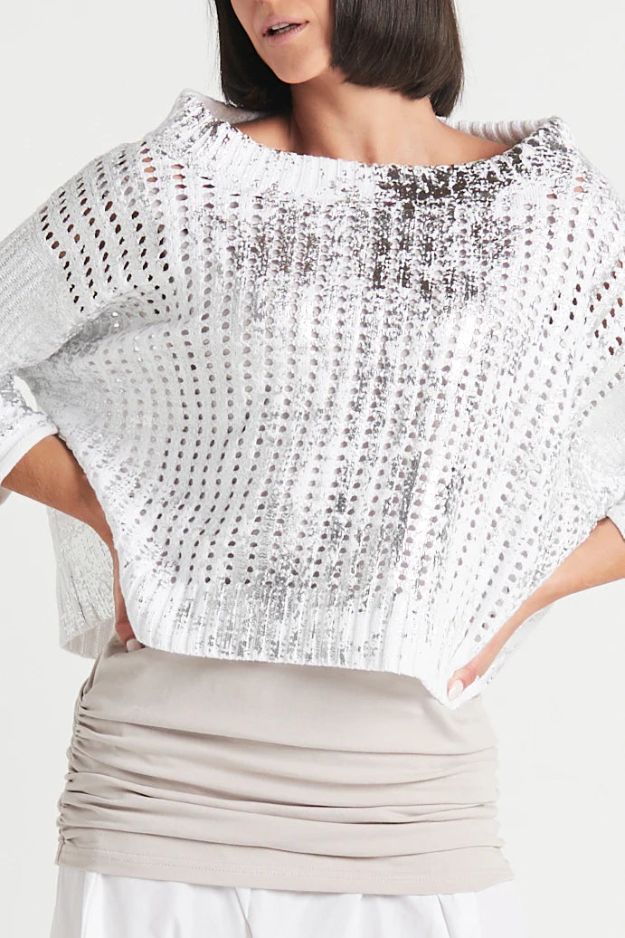 Metallic Crochet Sweater