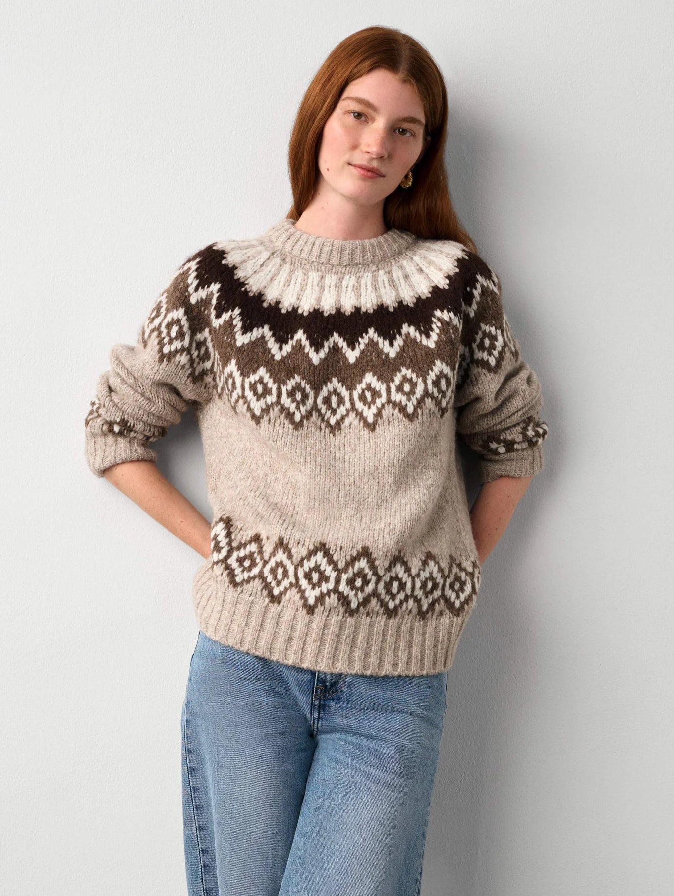 Alpaca Fair Isle Crew Sweater