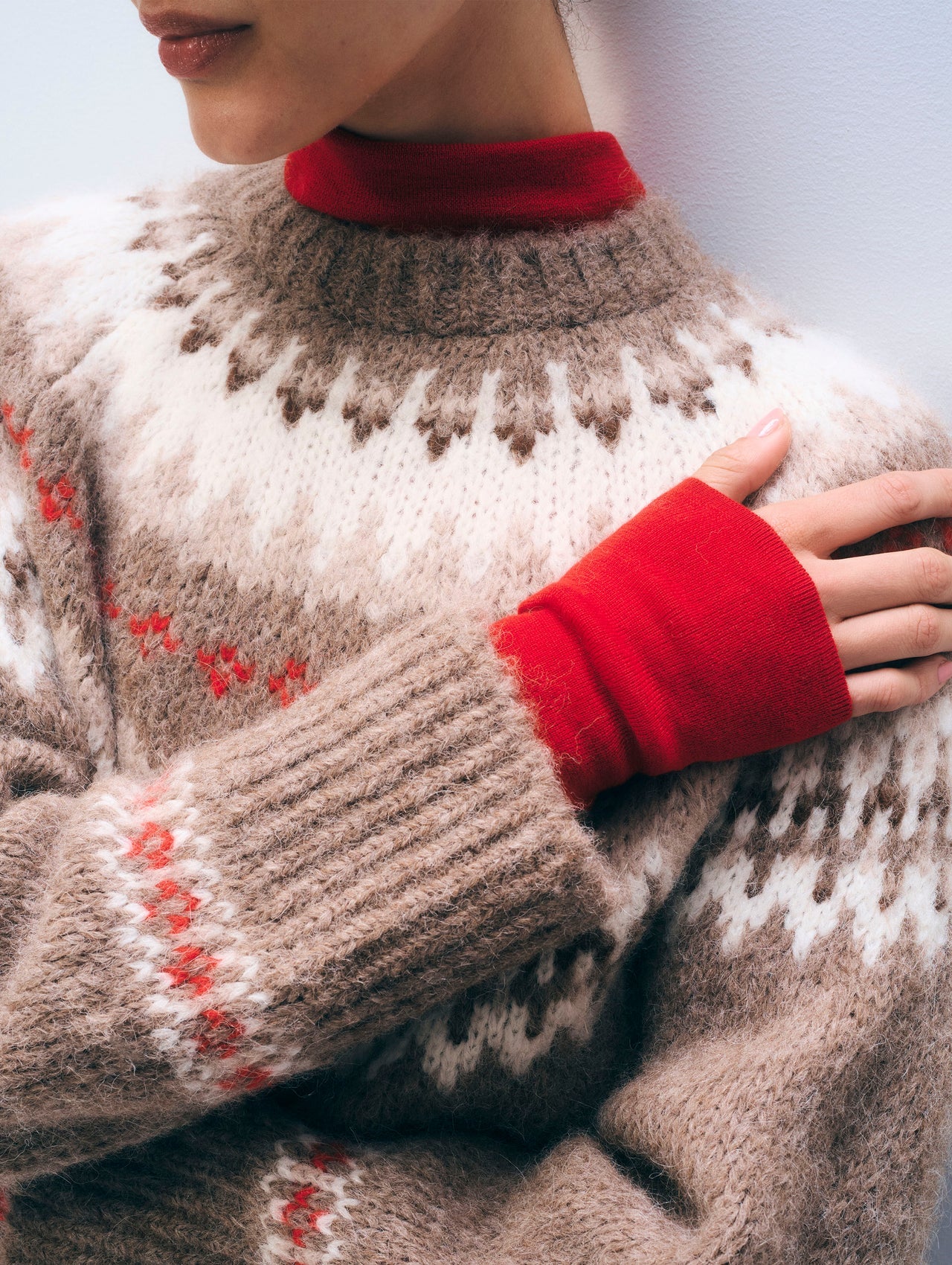 Fair Isle Alpaca Crewneck Sweater