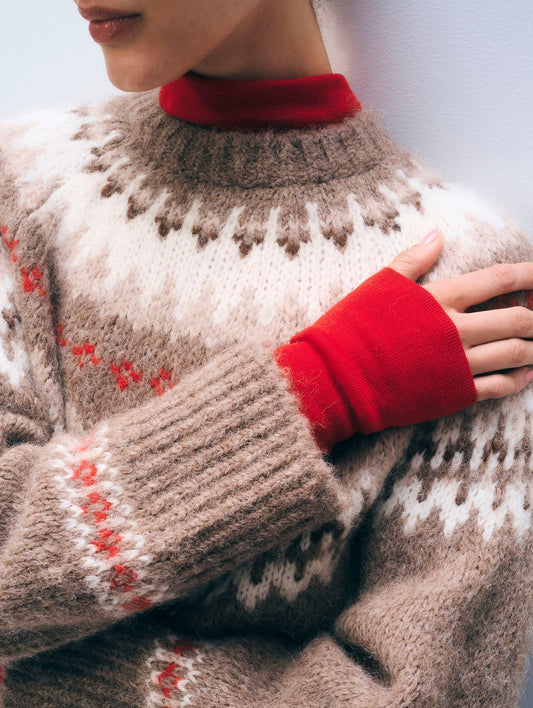 Fair Isle Alpaca Crewneck Sweater