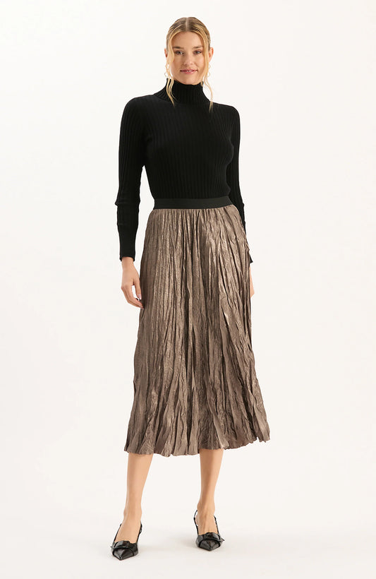 Cara Pleated Midi Skirt