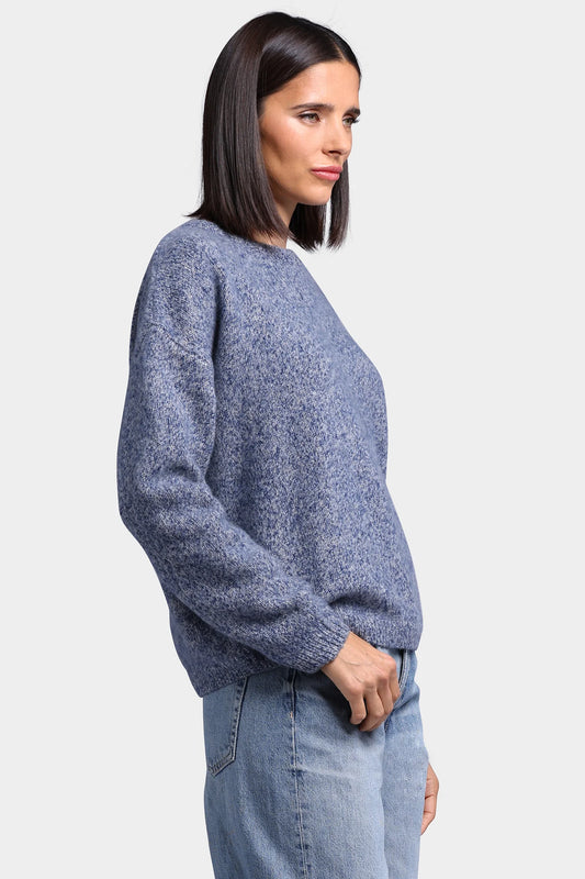 Cashmere Marled Boxy Crew Sweater