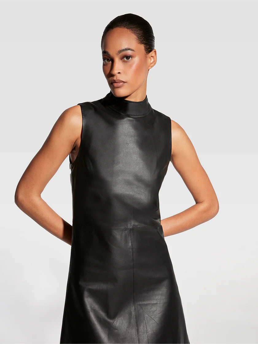Crawford Upcycled Leather Mini Dress