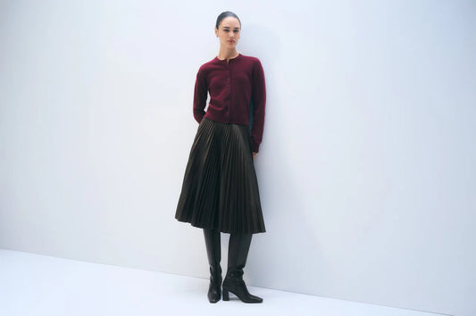 Crewneck Cashmere Button Cardigan