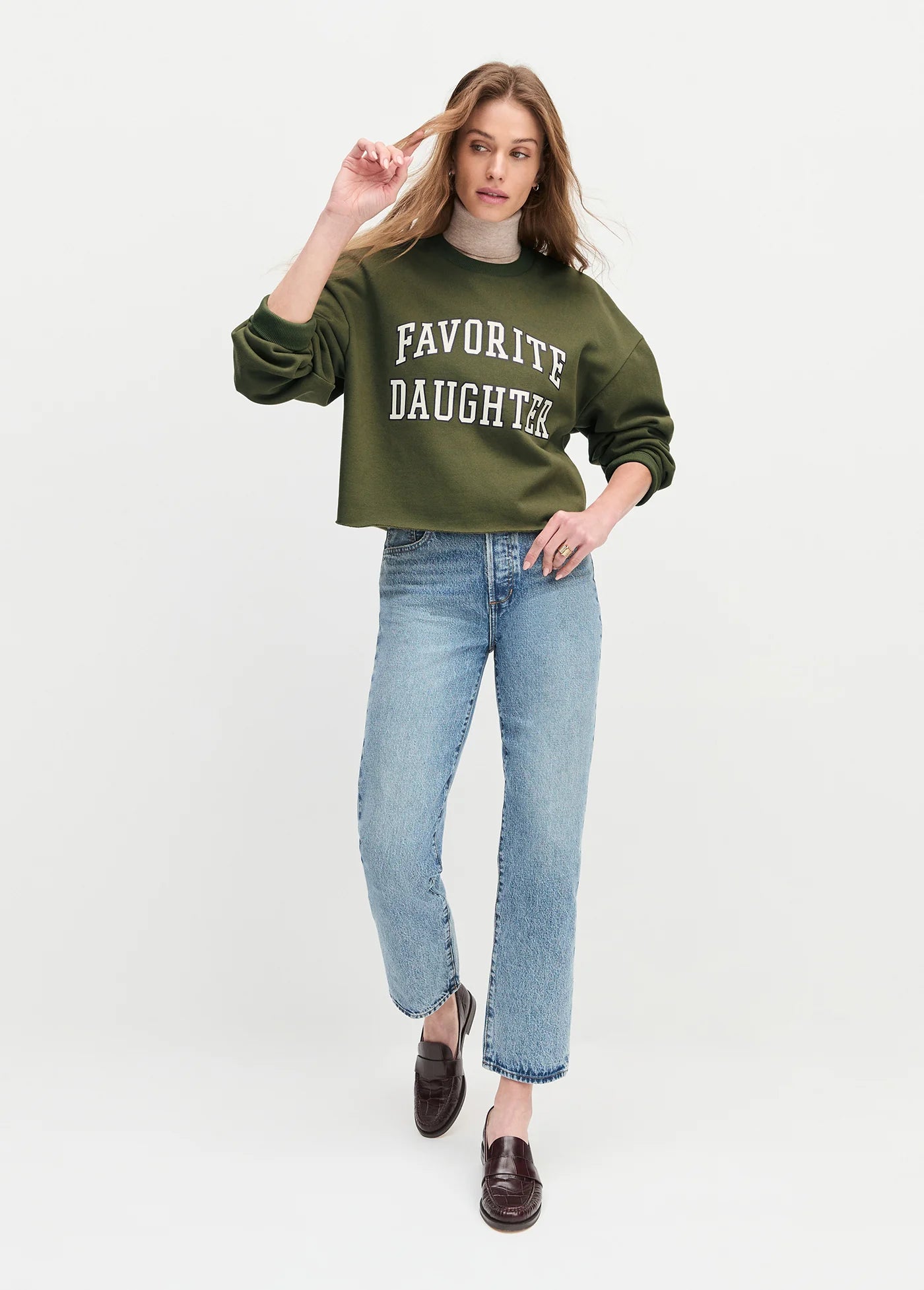 Cropped Collegiate Sweat Shirt