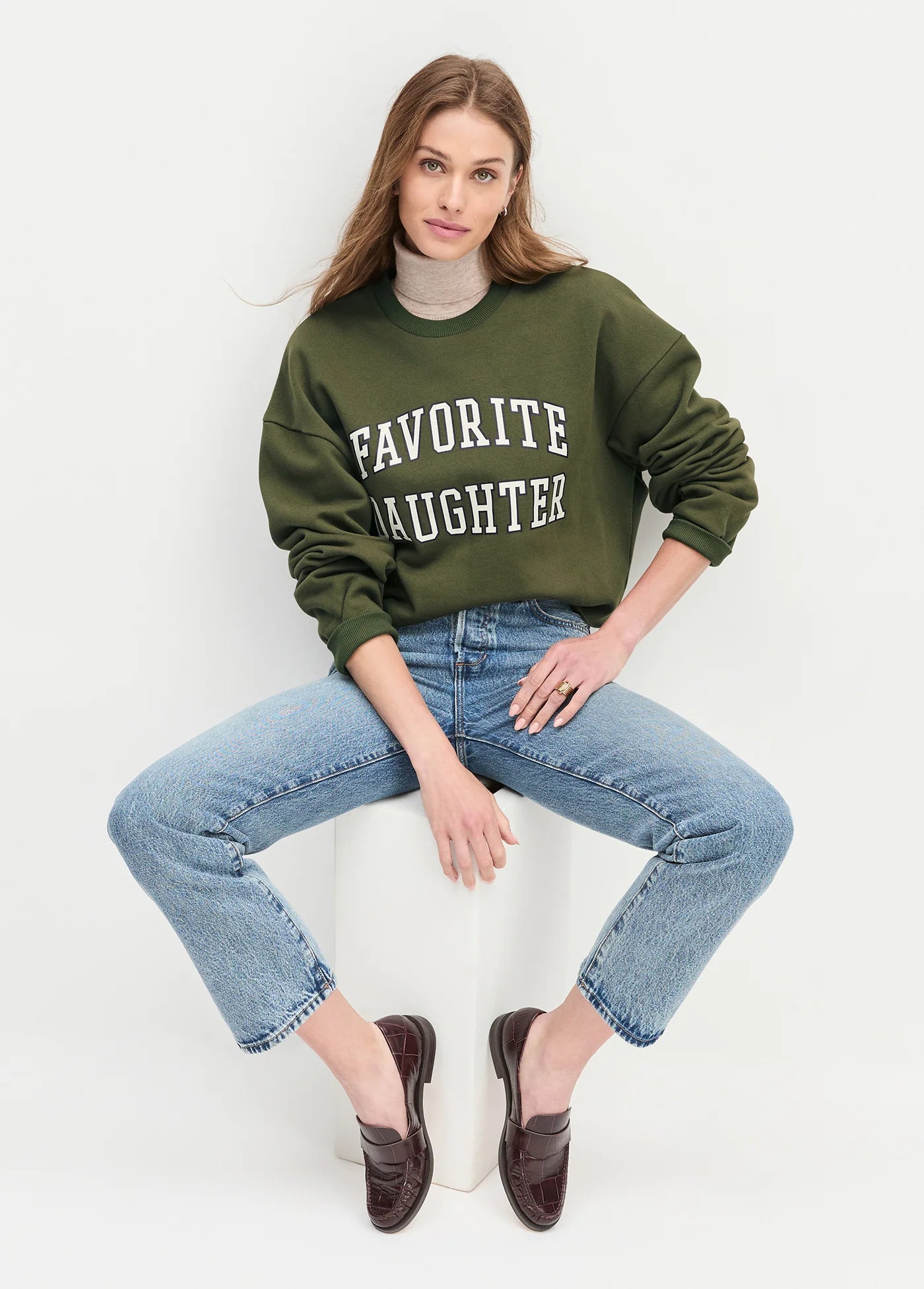 Cropped Collegiate Sweat Shirt