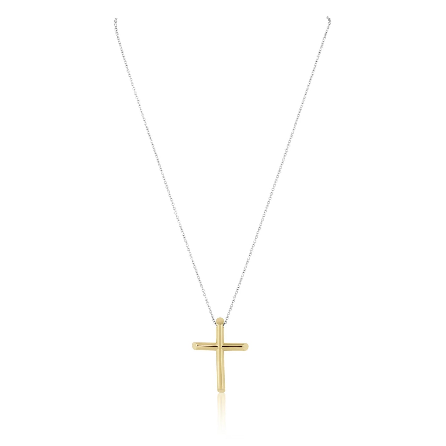 Two Tone Cross Necklace
