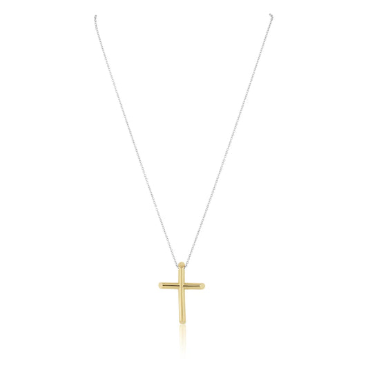 Two Tone Cross Necklace