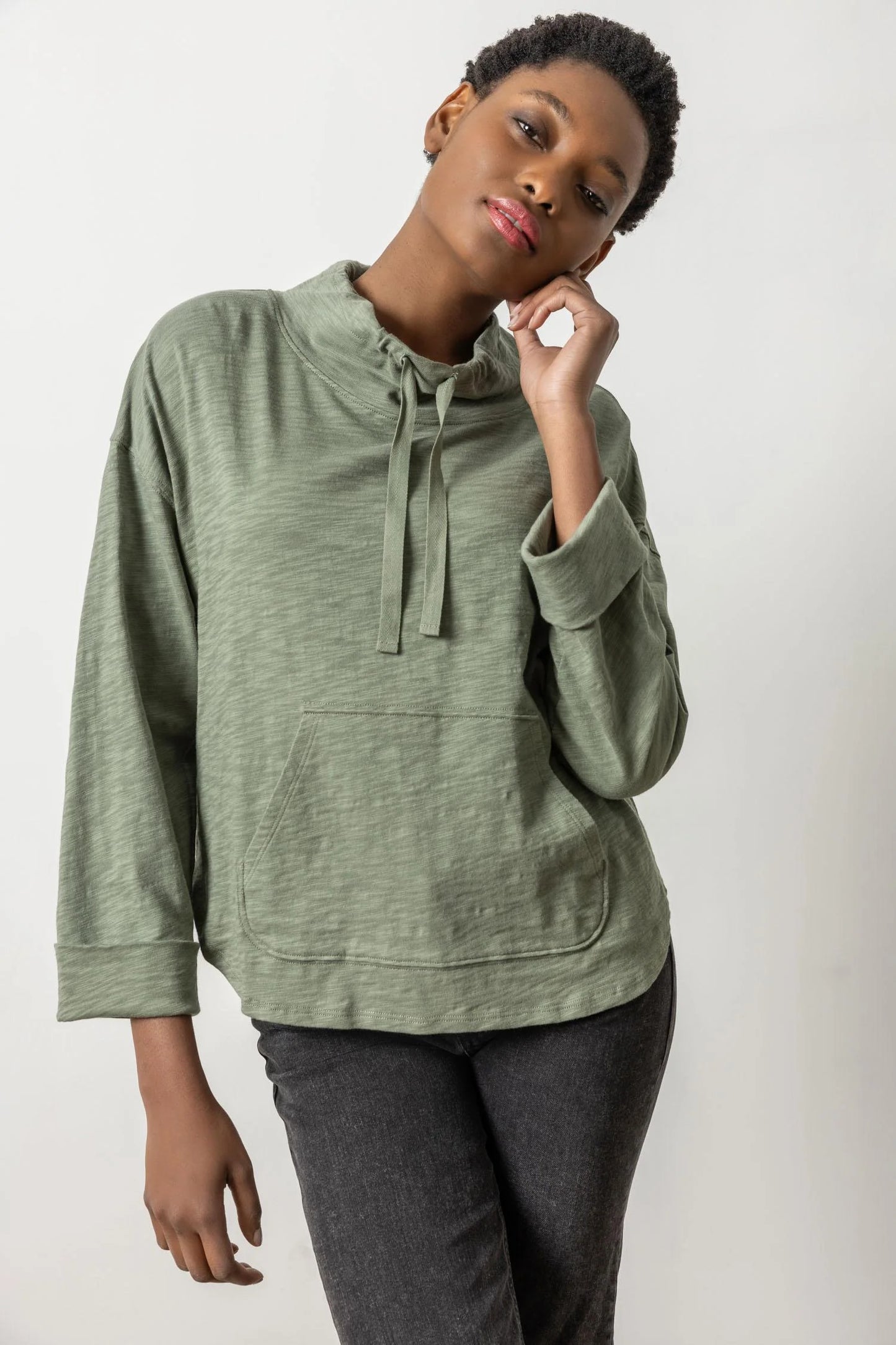 Drawstring Neck Pullover