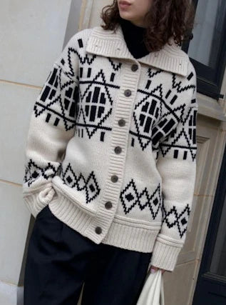 Fair Isle Wool Jacket Sweater