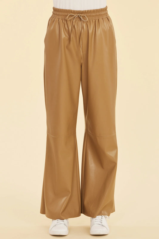 Faux Leather Drawstring Pant