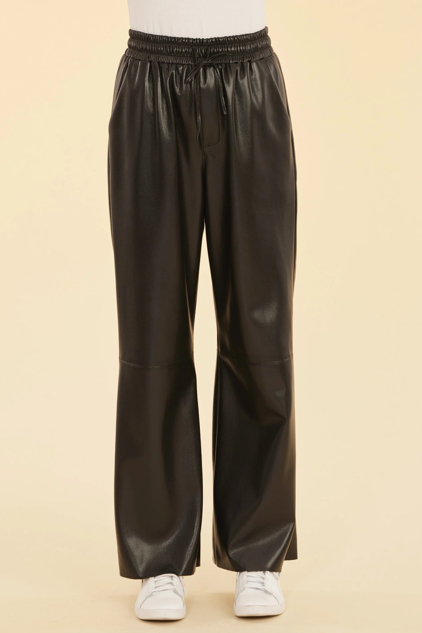 Faux Leather Drawstring Pant