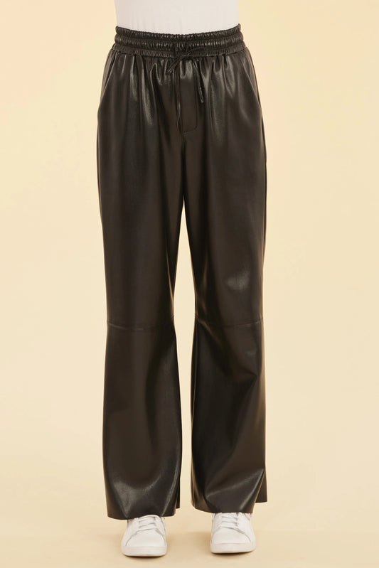 Faux Leather Drawstring Pant