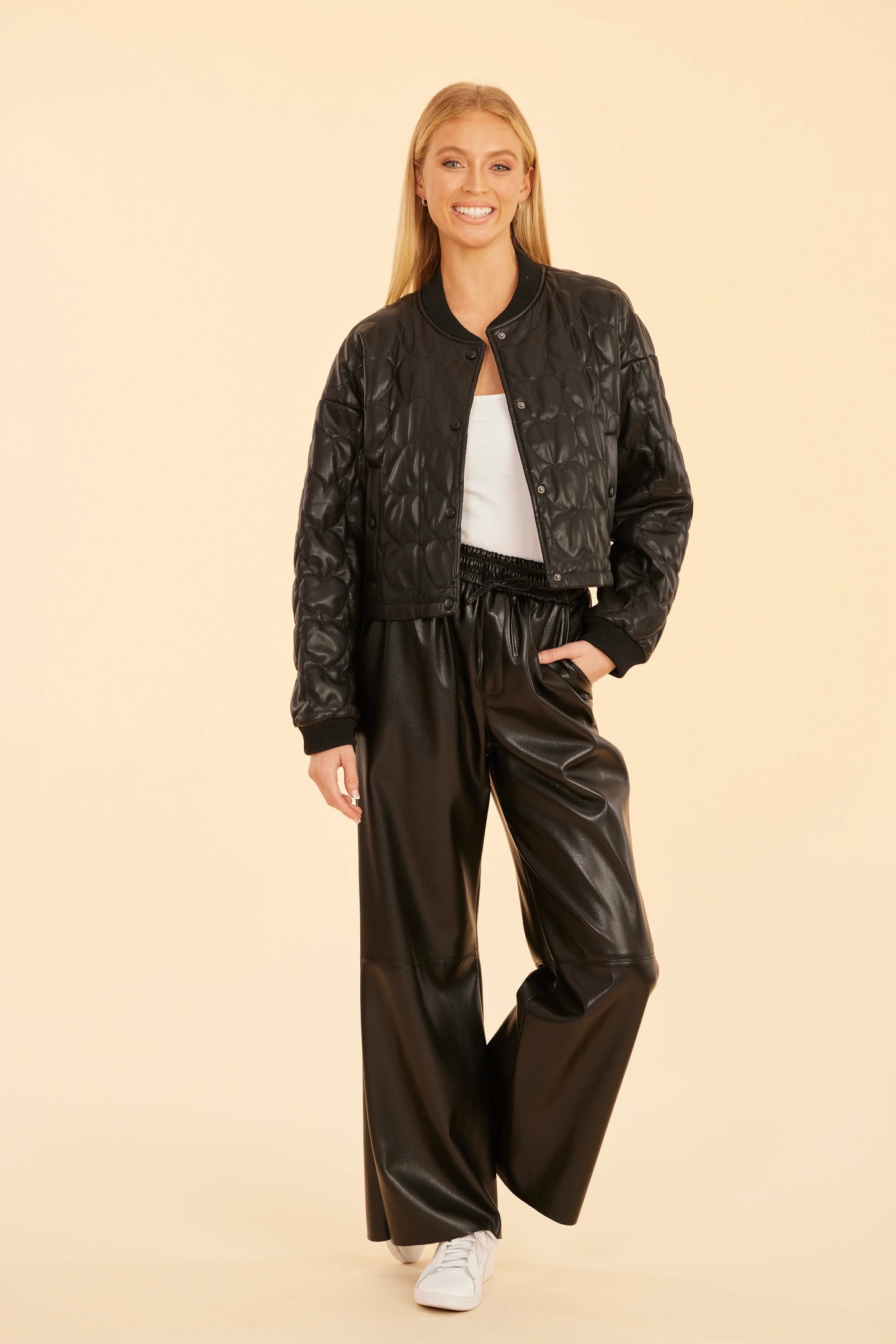 Faux Leather Drawstring Pant