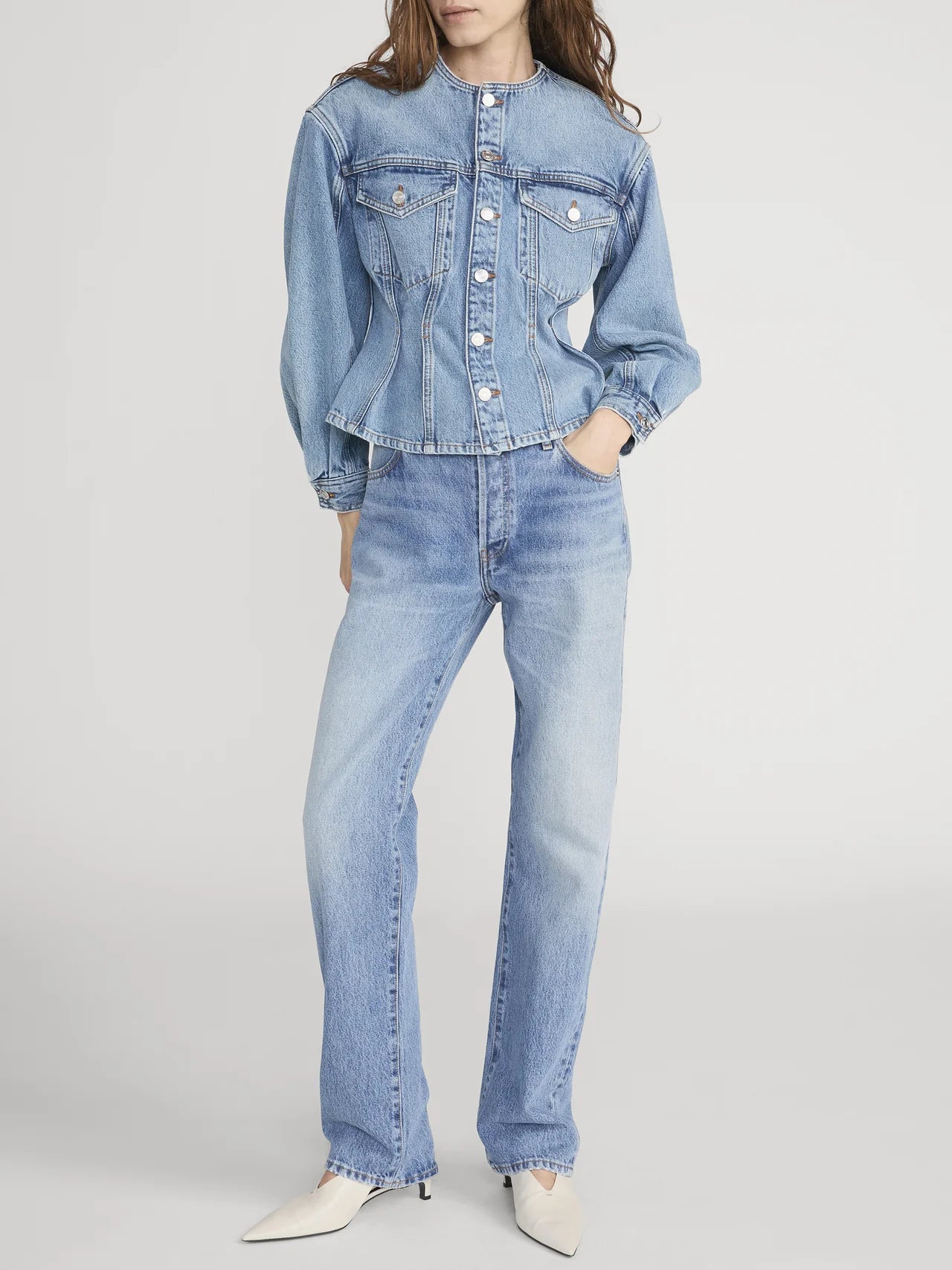 The Nipped Collarless Jacket The Nipped Collarless Jacket